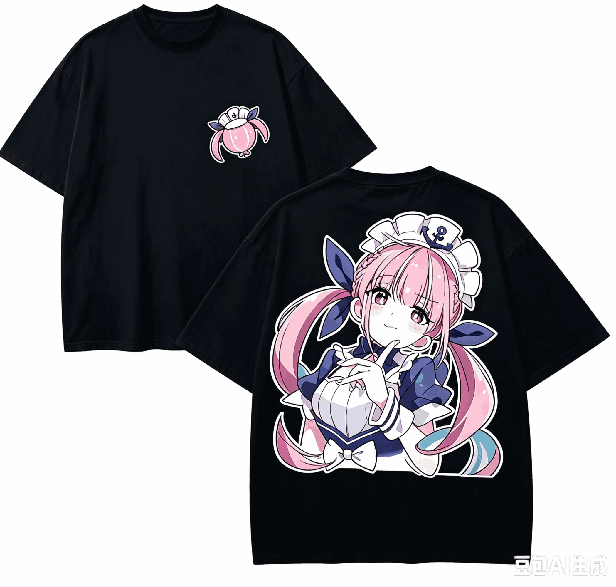 Minato Aqua Anime Lover T-shirt Harajuku Cotton New Model High Street  Oversized Unisex Retro Fashion Couples Breathable Classic