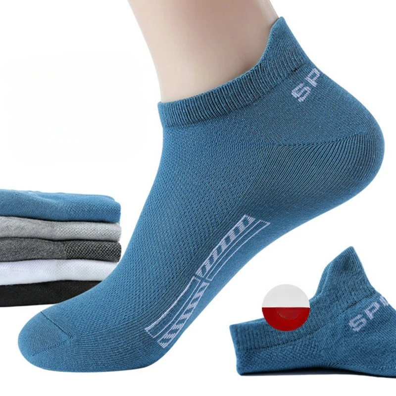 Calcetines cortos de algodón para hombre y mujer, medias tobilleras de corte bajo, transpirables, suaves e informales, 5 pares