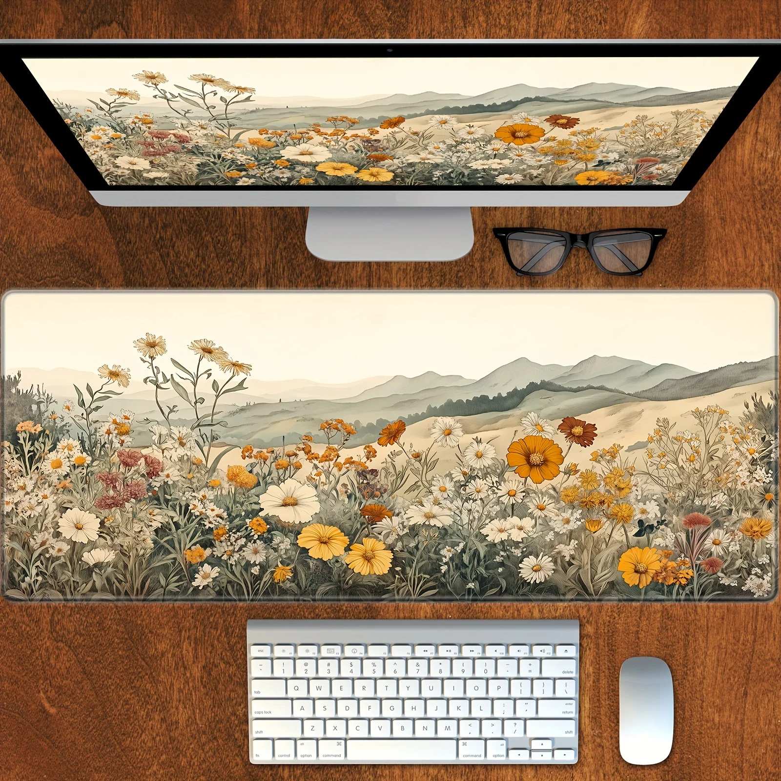 

Autumn flower design 30X80CM Mouse Pad Desk Mat Gaming pad Non-Slip Stitched Edge desk accessories mouse mat office mousepad