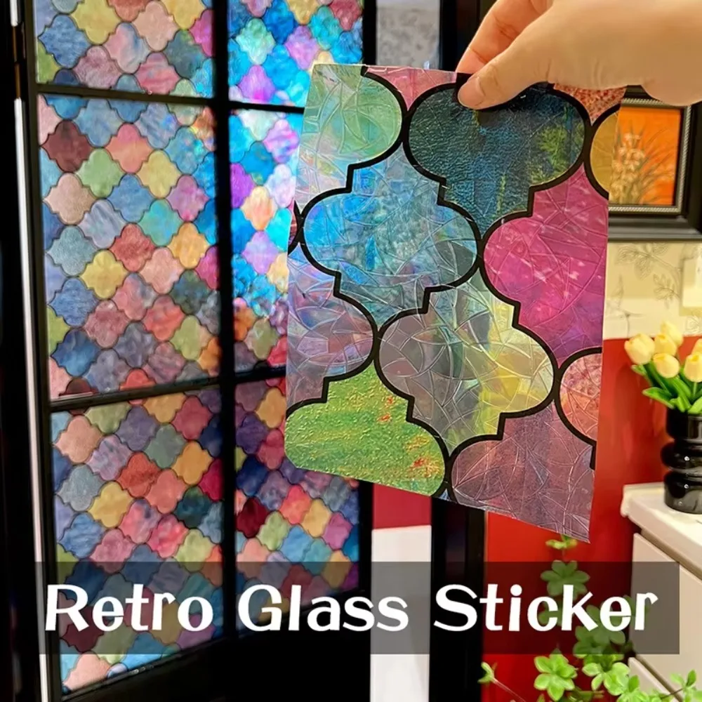 3D Pattern Window Privacy Film Static Cling Anti-Look Protection Frosted Glass Sticker Rose Floral Removable