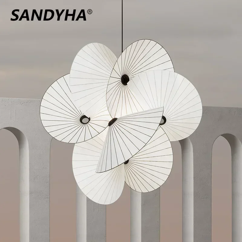 

SANDYHA Nordic Modern Home Decor Chandeliers Design Fabric Led Pendant Lights Living Room Dining Bedroom Lightings Lustre Salon