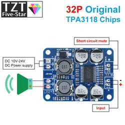 TZT DC 12V-24V TPA3118 60W Mono Digital Audio Power Amplifier Board Amp Module