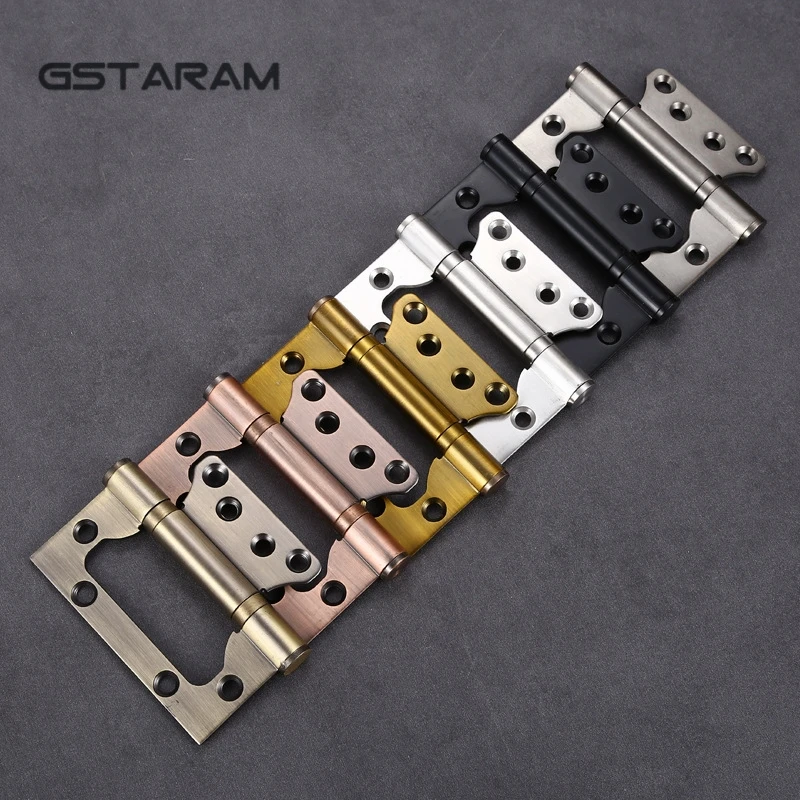 

2PCS/SET 304 Stainless Steel Wooden Door Hinge Thickened Black Silent Bearing 4-inch Non-opening Hinge Letter slotless hinge