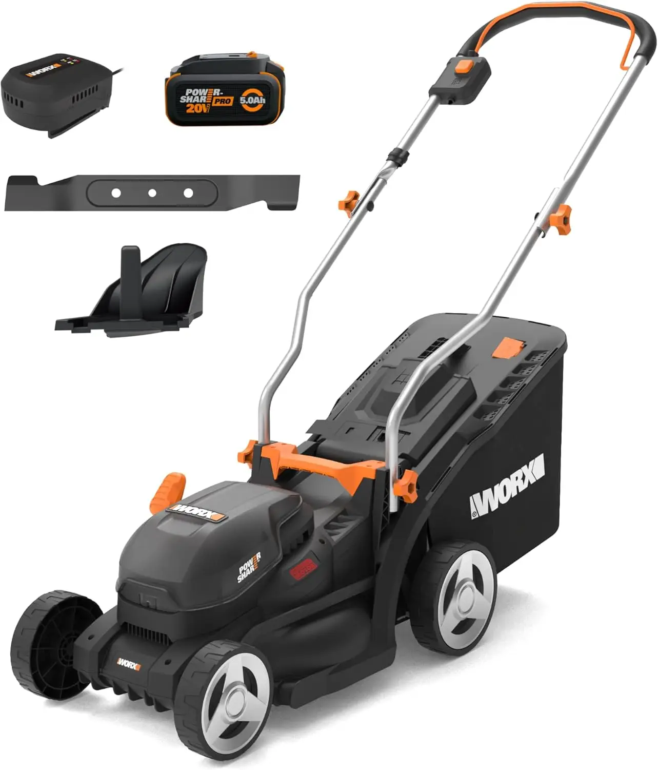 

Cordless Electric Lawn Mower Push Mulching Bagging Height Adjustment Battery Charger Included