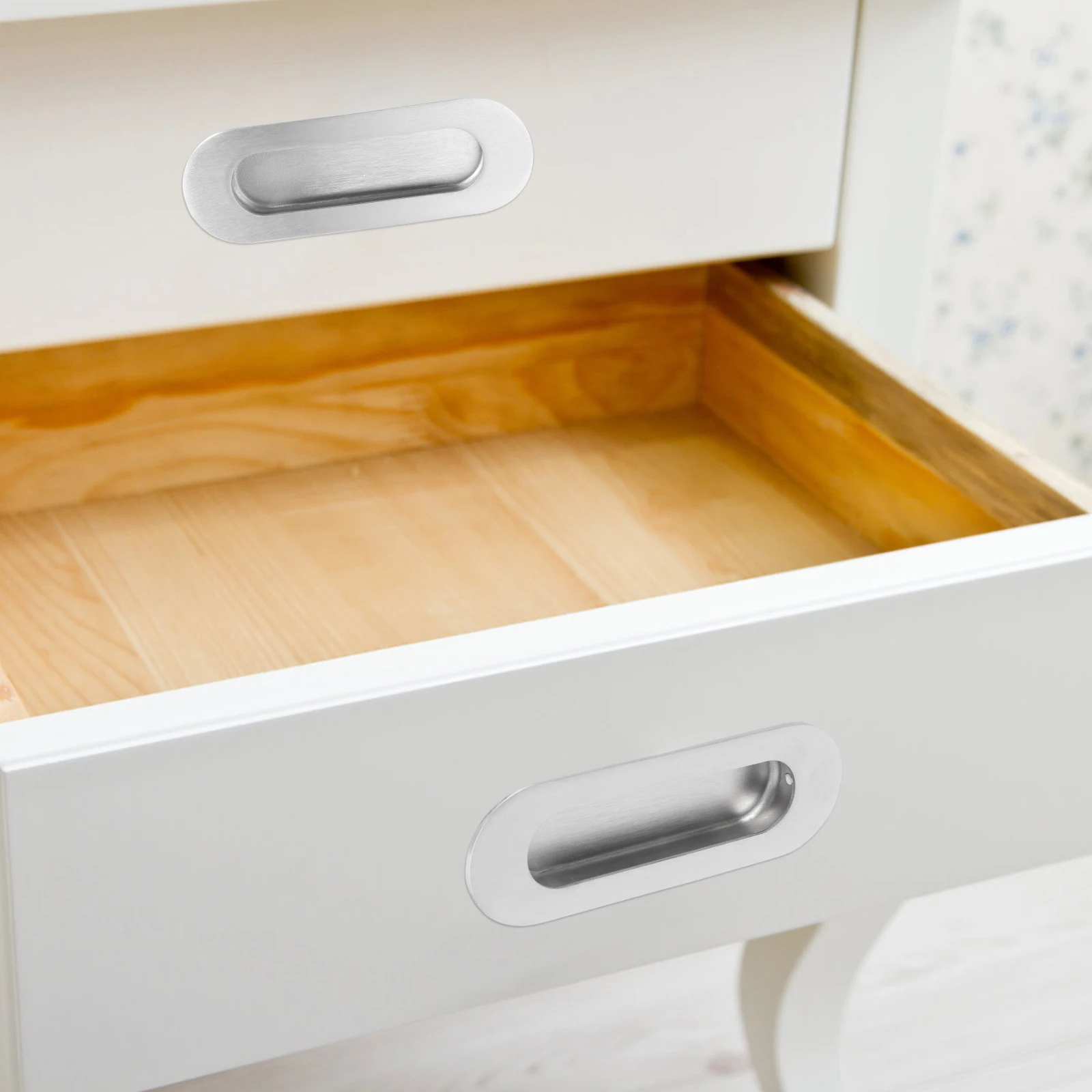 

2Pcs Aluminum Drawer Knob Kitchen Cabinet Invisible Pull H Sturdy Pull Door Knob Durable Easy Install Hardware