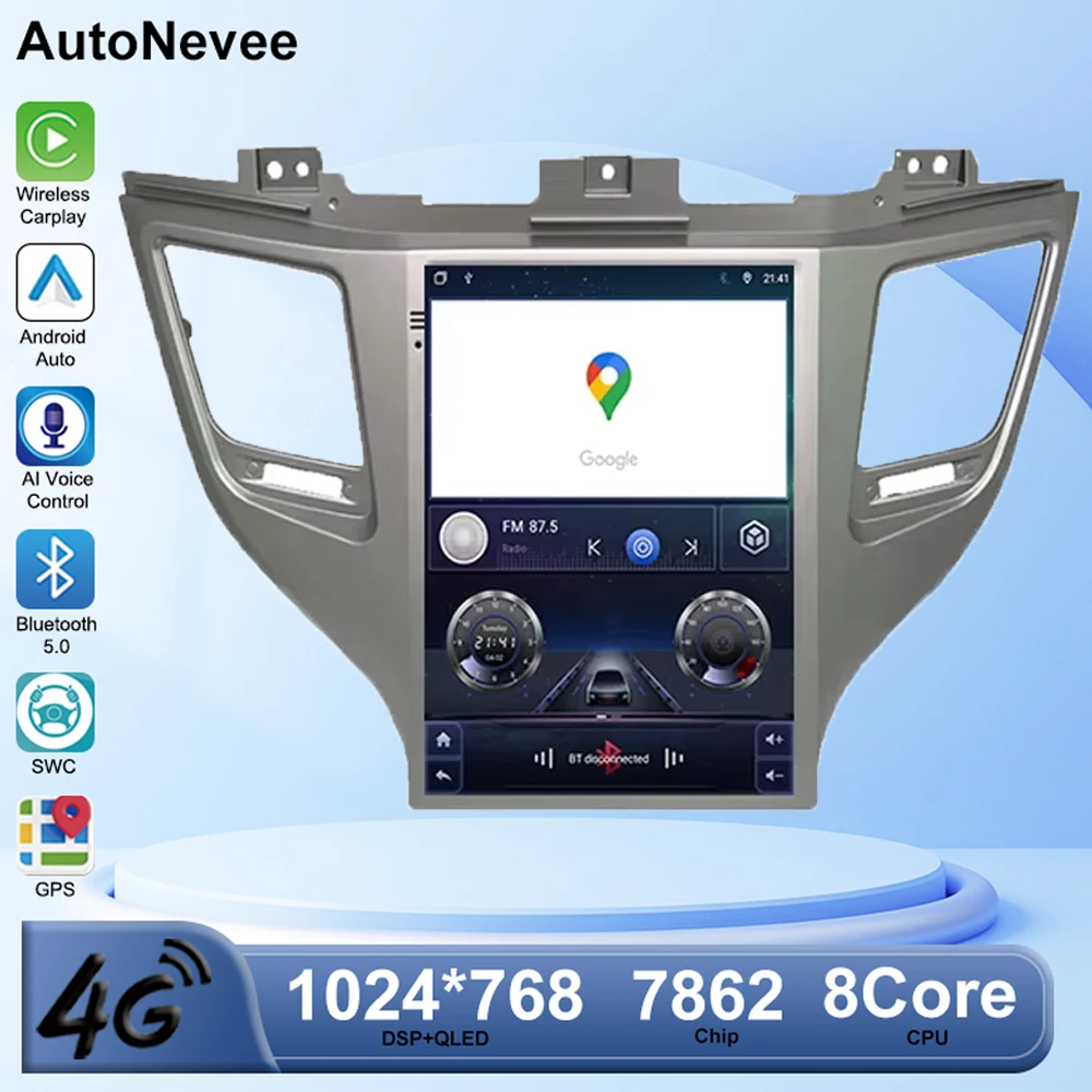 9.7inch Android 13 For Hyundai Tucson 2016 - 2018 Car Radio ADAS Video Player DVD WIFI DSP Multimedia RDS NO 2Din Stereo QLED BT