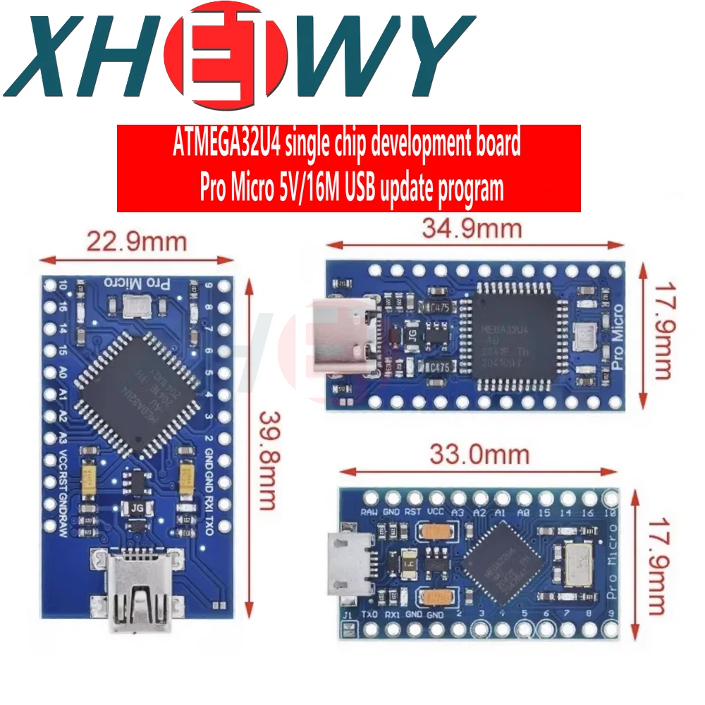 

1PCS Pro Micro uses Atmega32U4's own USB update program, 5V/16M microcontroller development board