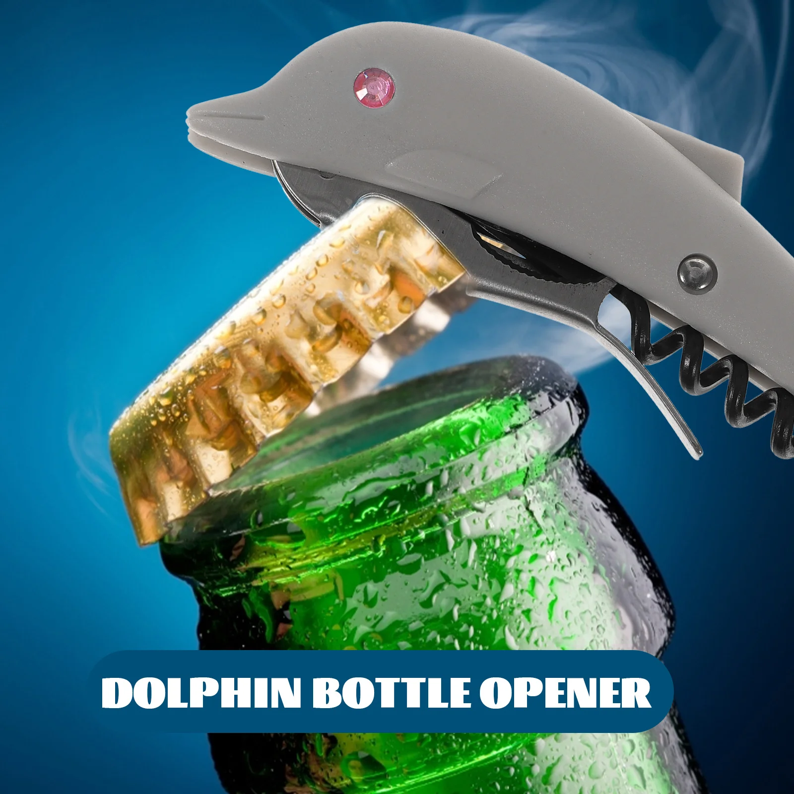 

2pcs Dolphin Shape Bottle Creative Beer Opener Premium Material Sturdy Easy Use Home Bar Multi for Restaurant