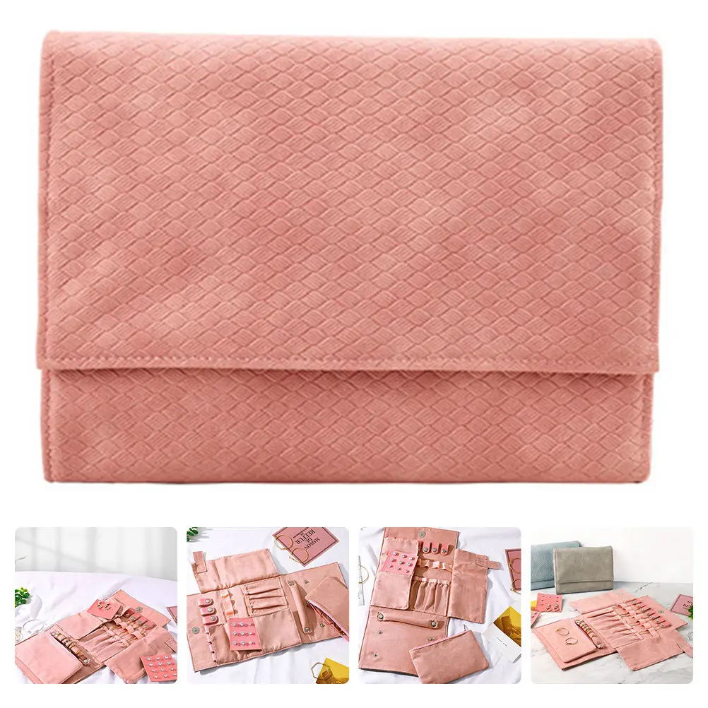 Jewelry Storage Roll Bag Foldable Organizer For Travel Portable Jewelry Holder Pouch Large Capacity Necklace Bracelet Ring