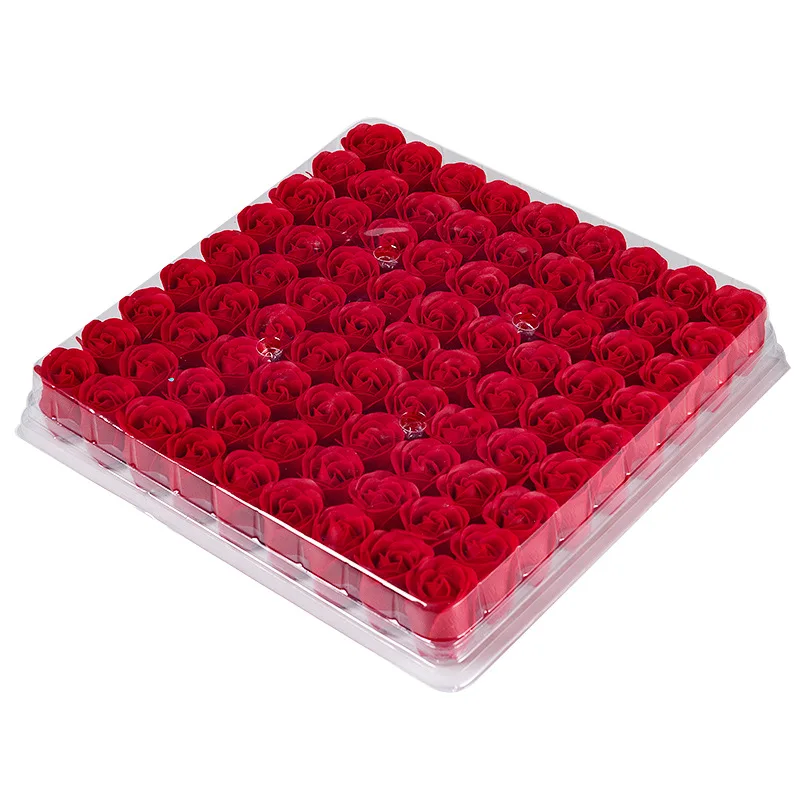 81pcs Artificial Rose Flower Wedding Bouquet Party Valentine'S Day Gifts Immortal Flower Head Decor Box Set For Women Girls