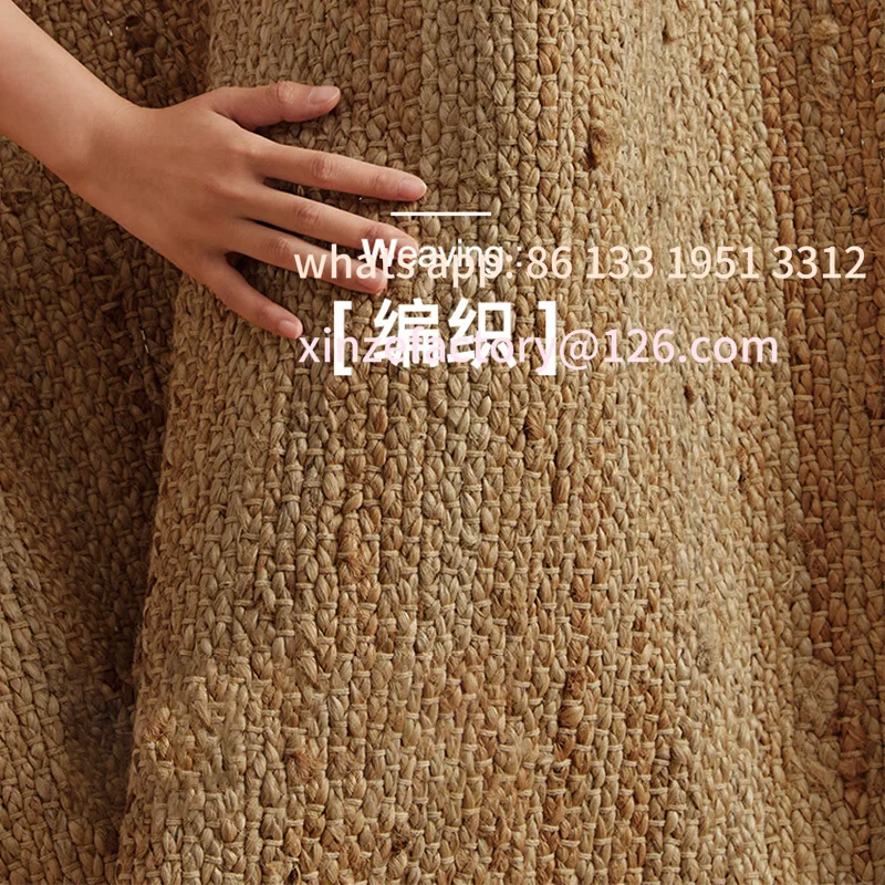 

Customizable hand-woven jute wool carpet 2025 new medieval high-end retro glue-free living room carpet