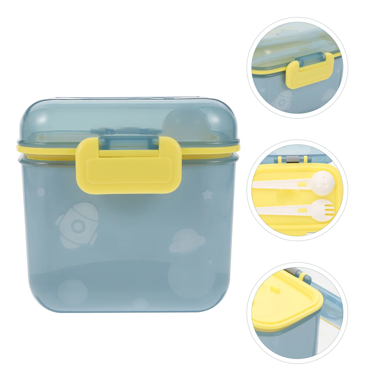 

1Pcs Baby Milk Powder Box Portable Storage Container Moisture Proof Large Capacity Formula Holder Separate Spoon Blue