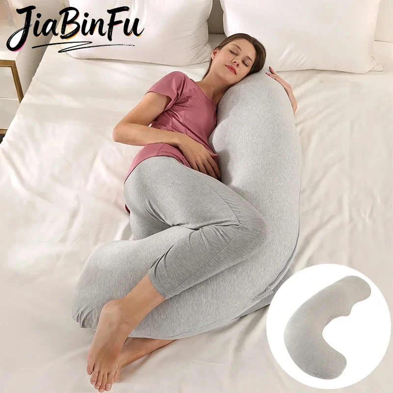 

Подушка для беременных J-образной формы из хлопка, 1.8 кг, для сна, ухода во время беременности и грудного вскармливания