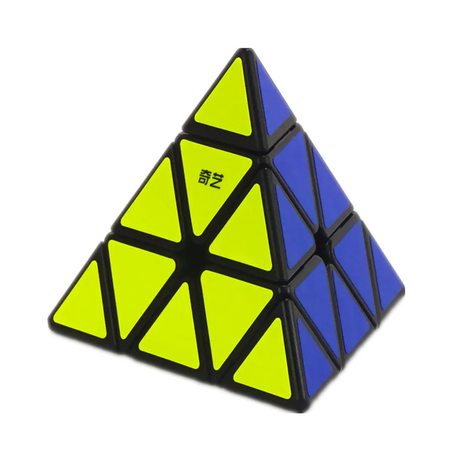 QiYi QiMing S2 pirámide 3x3x3 Negro/Cubo mágico sin pegatinas Cubo mágico profesional rompecabezas juguete para niños regalos