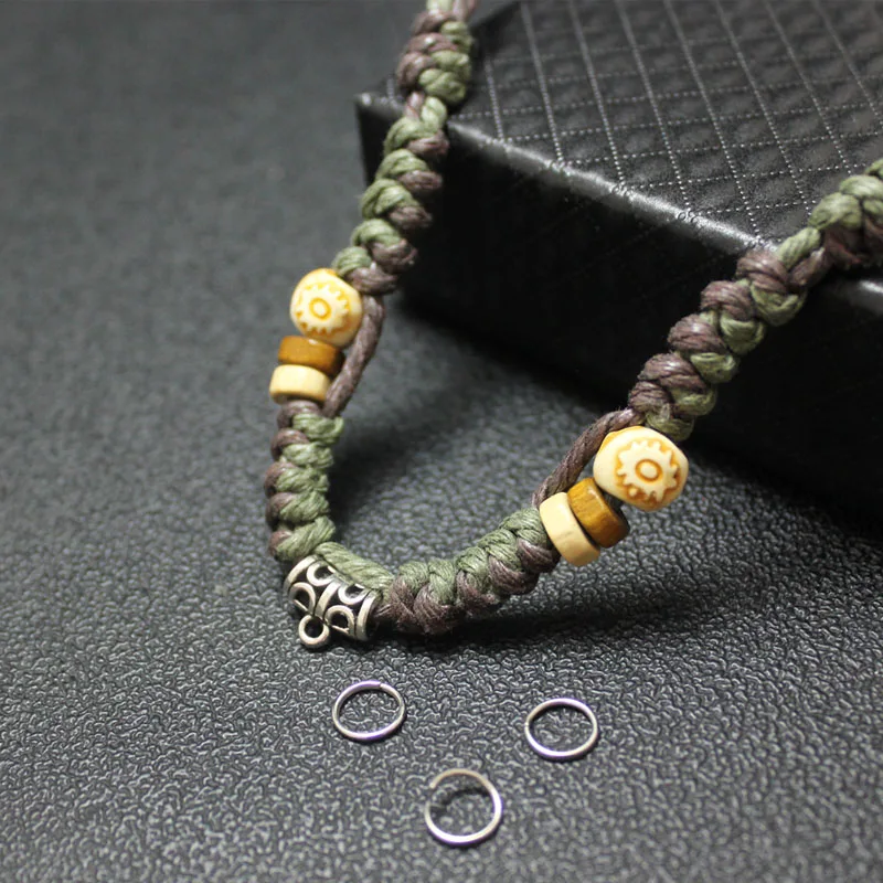 Men's Bold Handwoven Pendant Chain Necklace, Adjustable