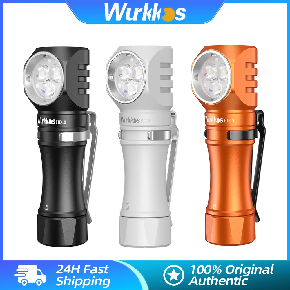 Wurkkos HD10 EDC Headlamp 1200LM USB Rechargeable LED Torch 14500 Portable Mini Lamp IP68 Camping Hiking Work Light Anduril 2.0