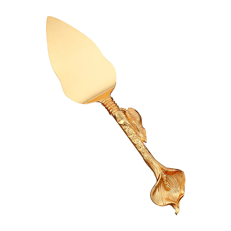 European retro-style zinc alloy exquisite morning glory handle Western tableware home cake pizza knife shovel combination