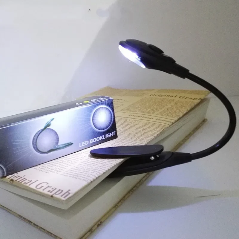 Mini Flexible Clip-on Bright Book Light, Laptop White LED Book Reading Light, Reading Clip Light, Portable LED Mini Ram