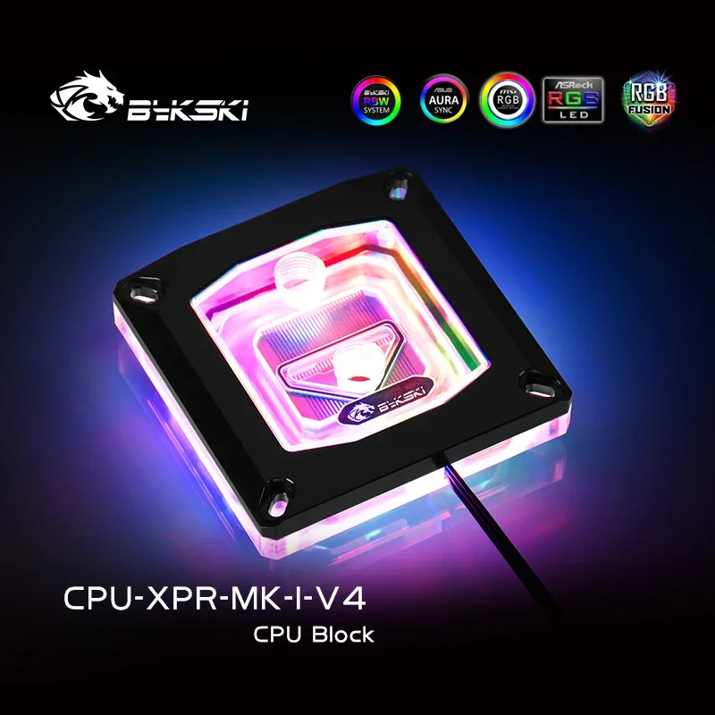 Bykski, CPU Water Block สำหรับ INTEL LGA1150 1151 1155 1156 /2011 2066 /LGA 1700 1200 Liquid Cooler 5V/12V M/B SYNC CPU-XPR-MK-I-V4