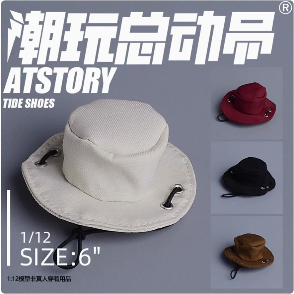 

1/12 Male Female Soldier Round Hat Gentleman Cap Beach Hat Model Toy Fit 6'' Action Figure Body In Stock
