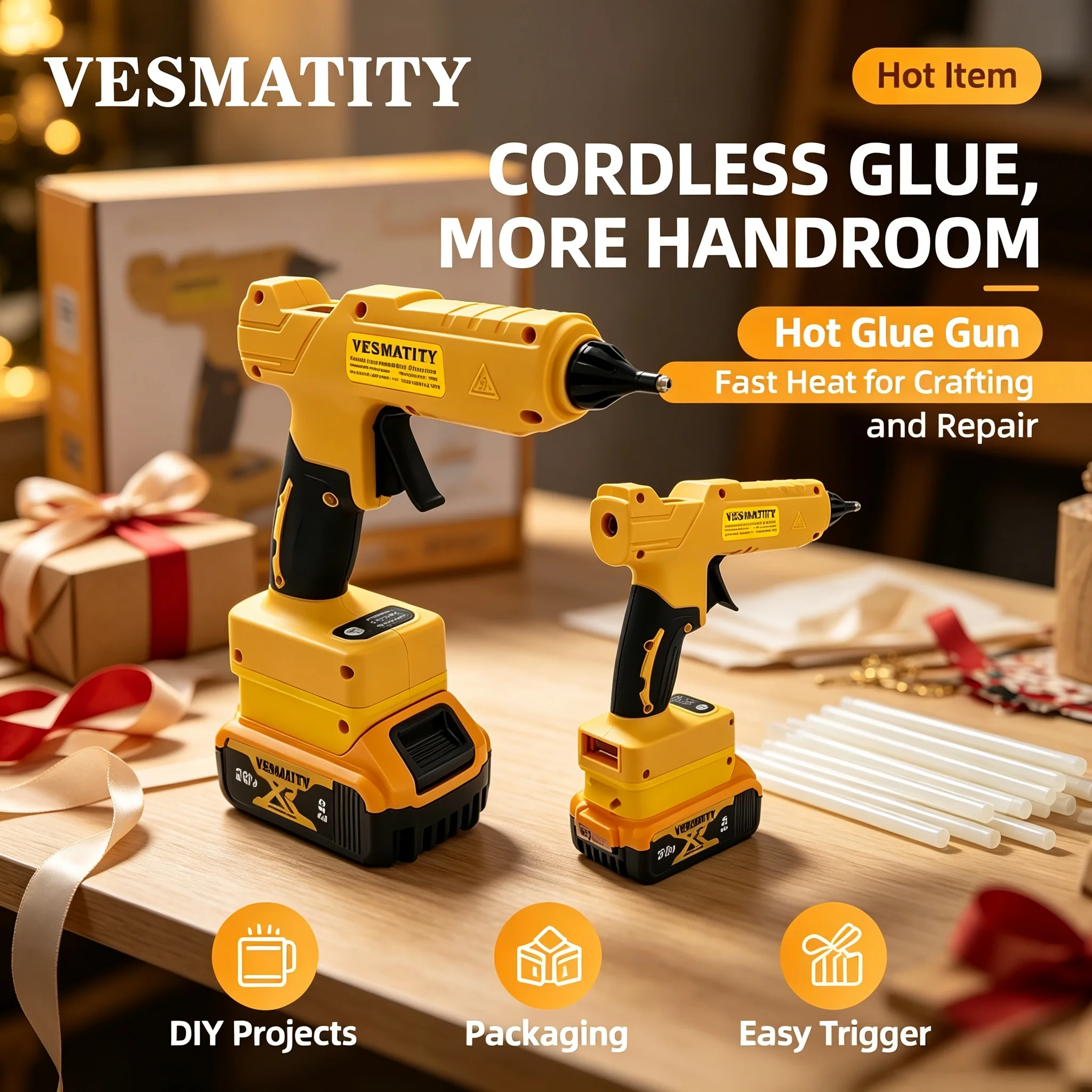 Hot Melt Glue Gun Cordless - Pistola per colla a caldo elettrica