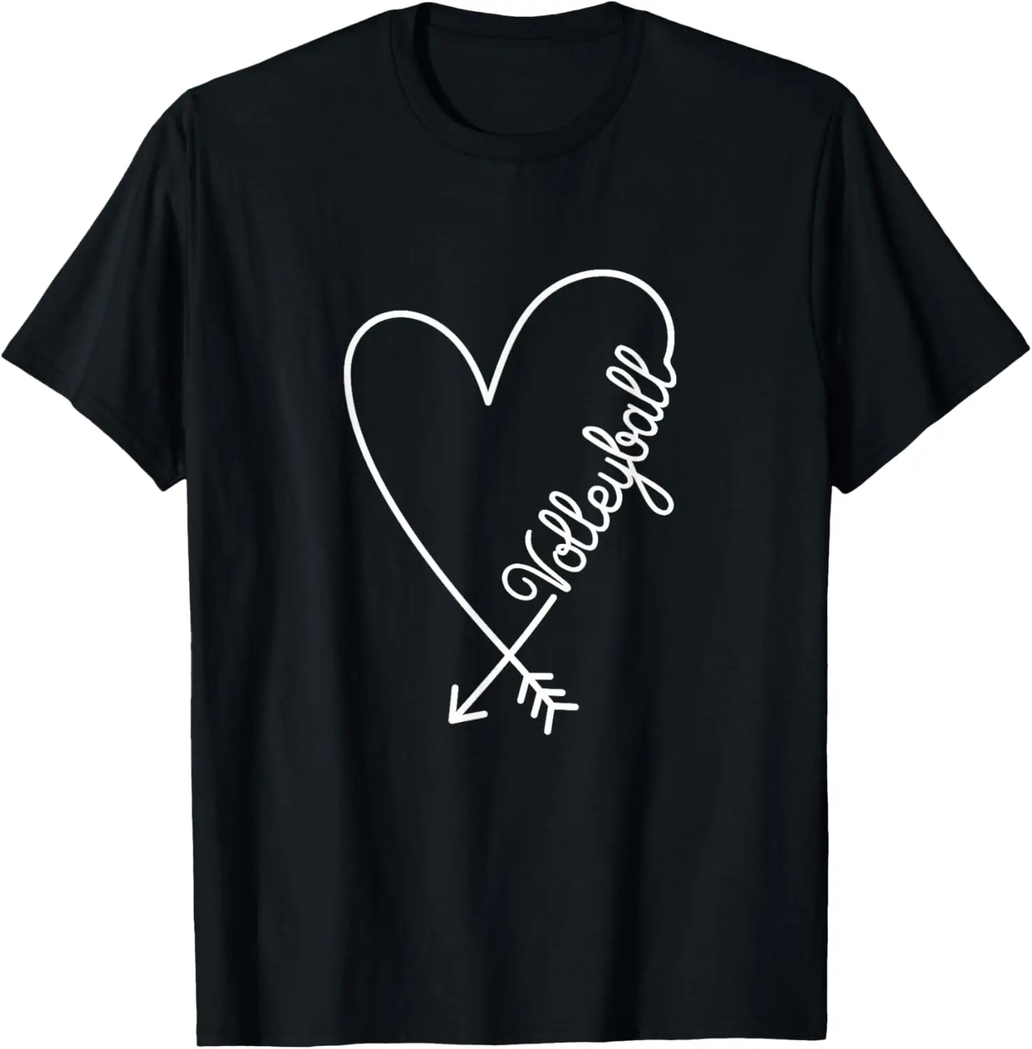 Volleybal schattig grafisch hart liefde T-shirt