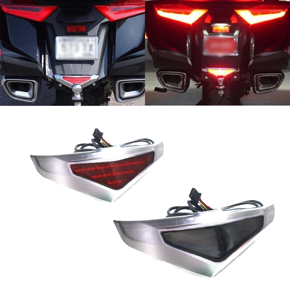 FOR HONDA GoldWing1800 GL1800 2018 2019-2024 LED Lower Fender Trim Tip Brake LampTrim Tail Light Brake Running LED Light Tail