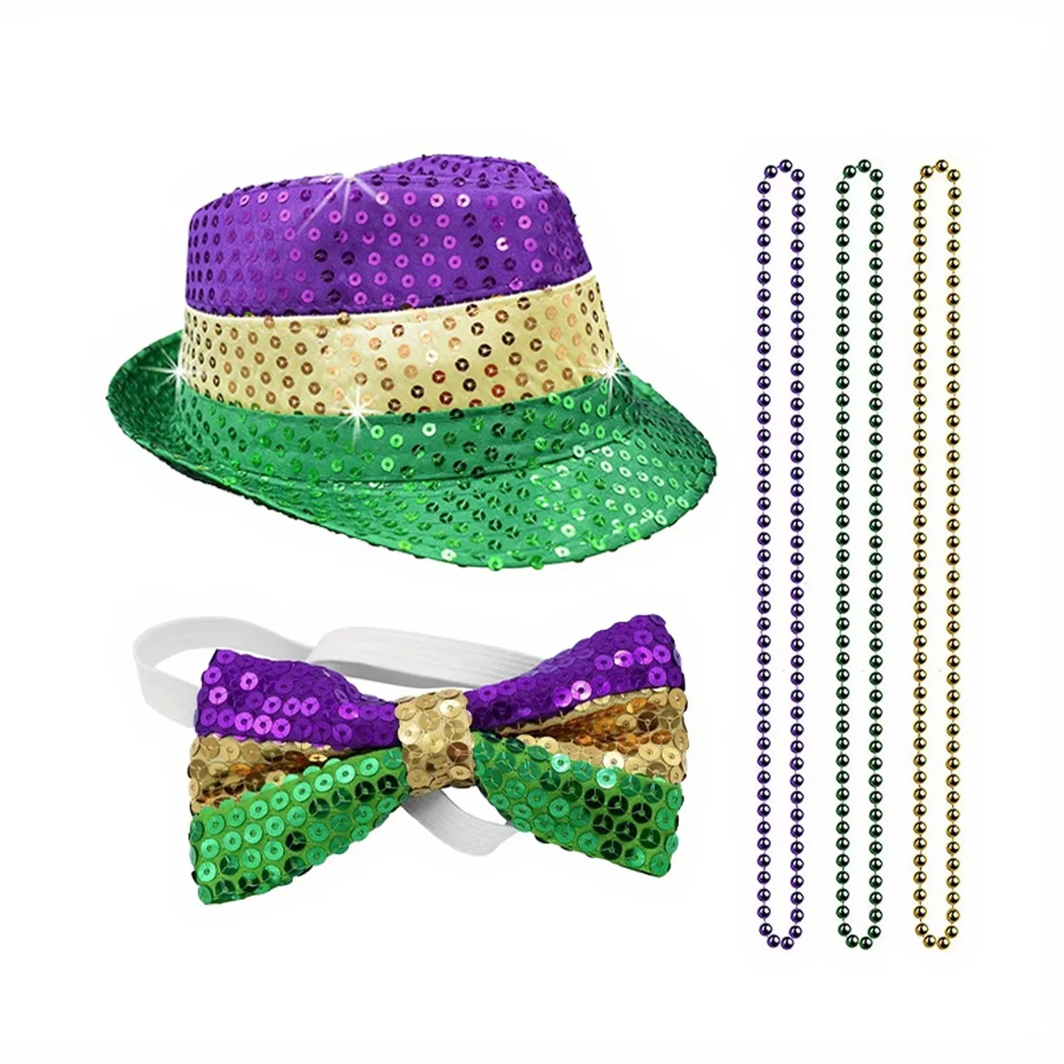 

PESENAR Carnival Costumes Include Carnival Hats, Bow Ties, Beaded Chains and Other Festive Party Outfits