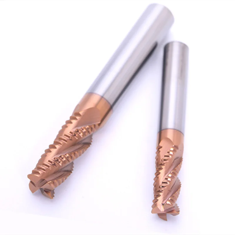 KaKarot HRC55 Carbide Roughing End Mill 4 Flute 4 6 8 10 12 14 16 18 20mm CNC Milling Cutter Bits Metal Roughing Steel Aluminum