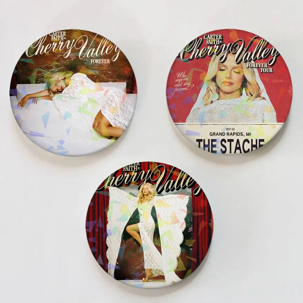 Singer C-Carter Faith Badges Round Laser Badge Brooch Backpack Accessories