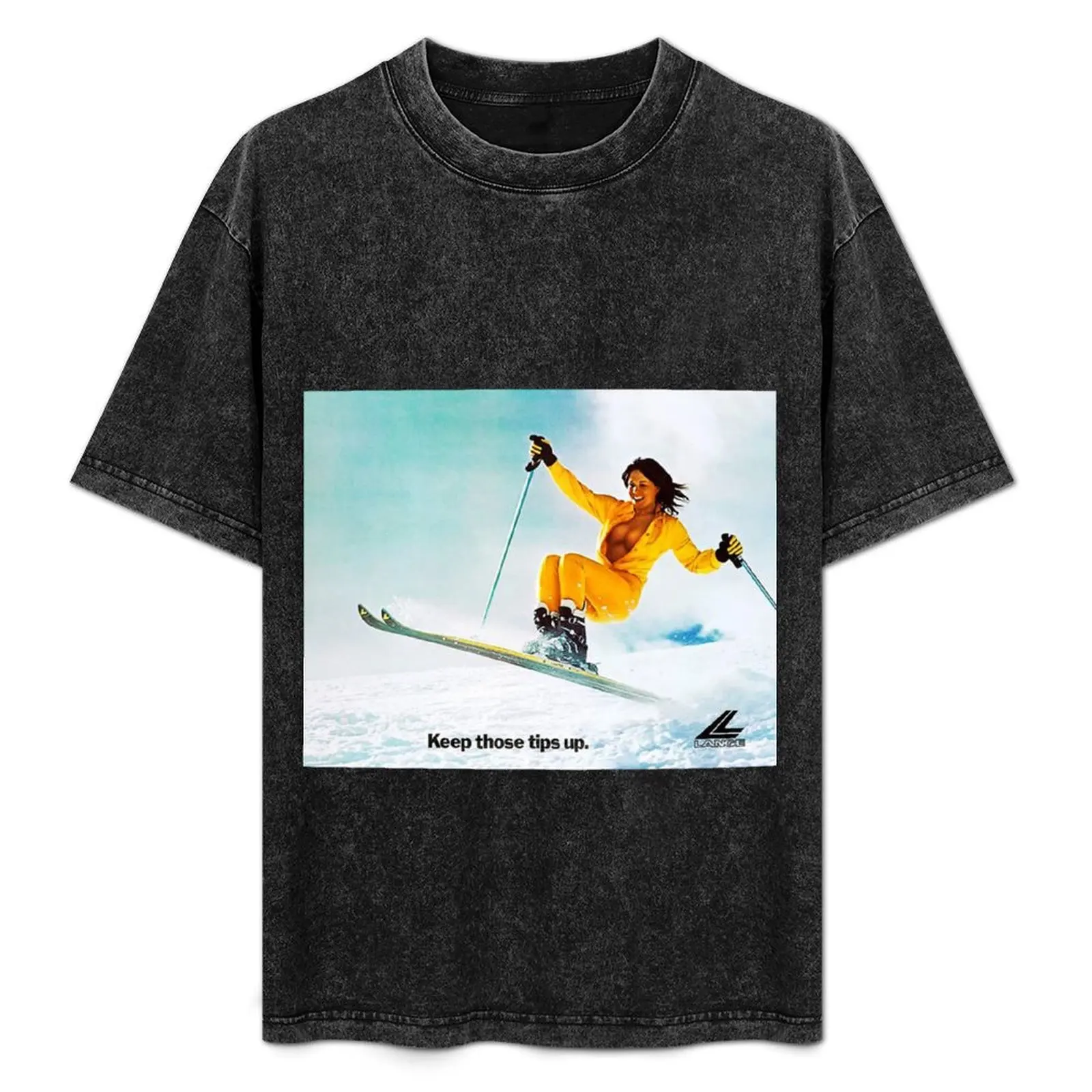 

Ski Girl vintage T-Shirt Large Size Casual Tee Shirt