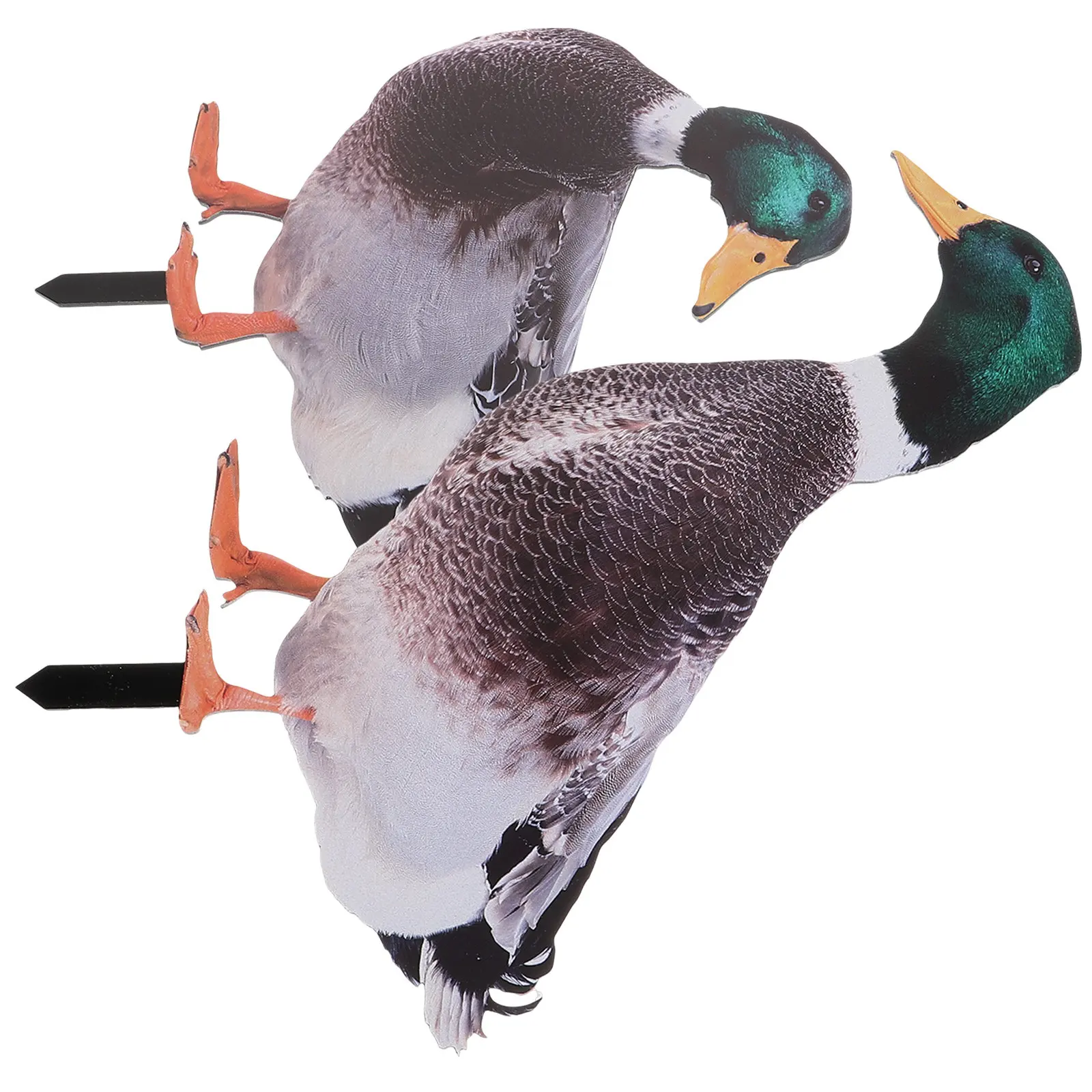 2Pcs Acrylic Duck Decorative Outdoor Garden Statue Lawn Sculpture Yard Ornament Art Sculpture Outdoor Decorative Ornament