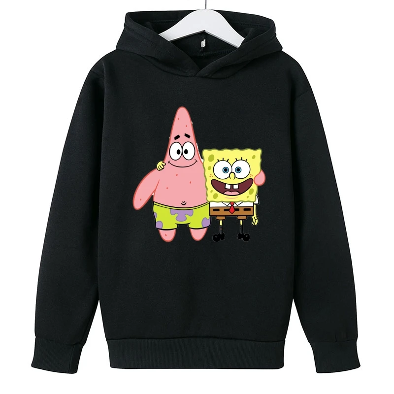 New Children's Cartoon Spongebob hoodies Kawaii Fashion Patrick star Sweater outdoor Sports Casual Shirt Multi boy sweatshirt