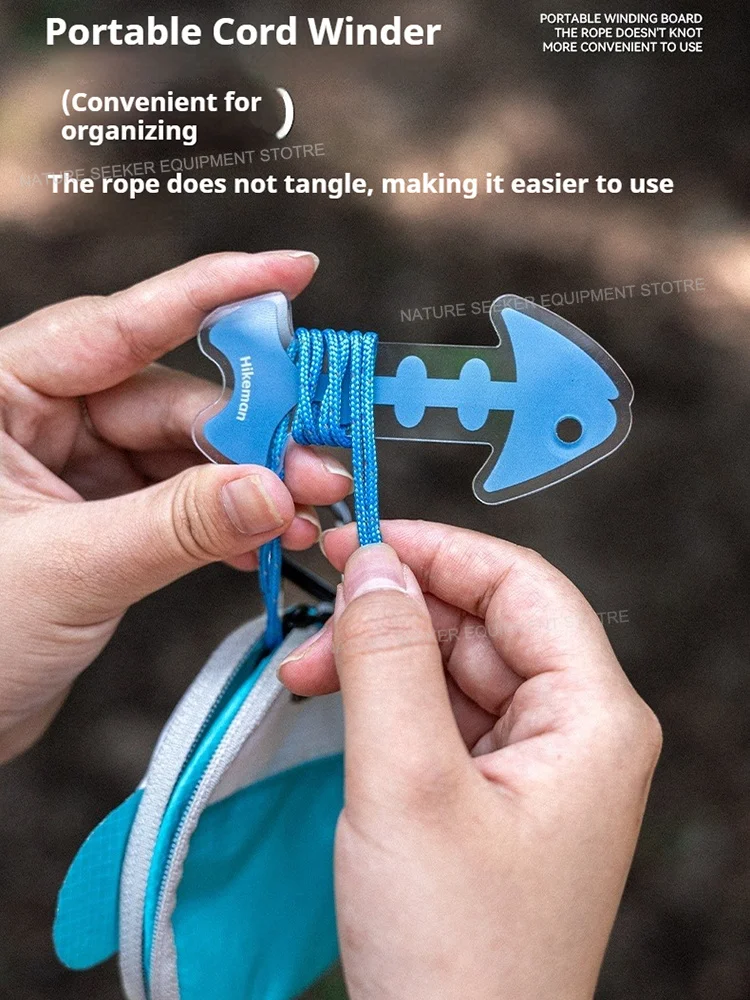 HIKEMAN Camping 3.5-7M Clothesline Adjustable 16 Clips Outdoor Travel Hanging Drying Rope Protable