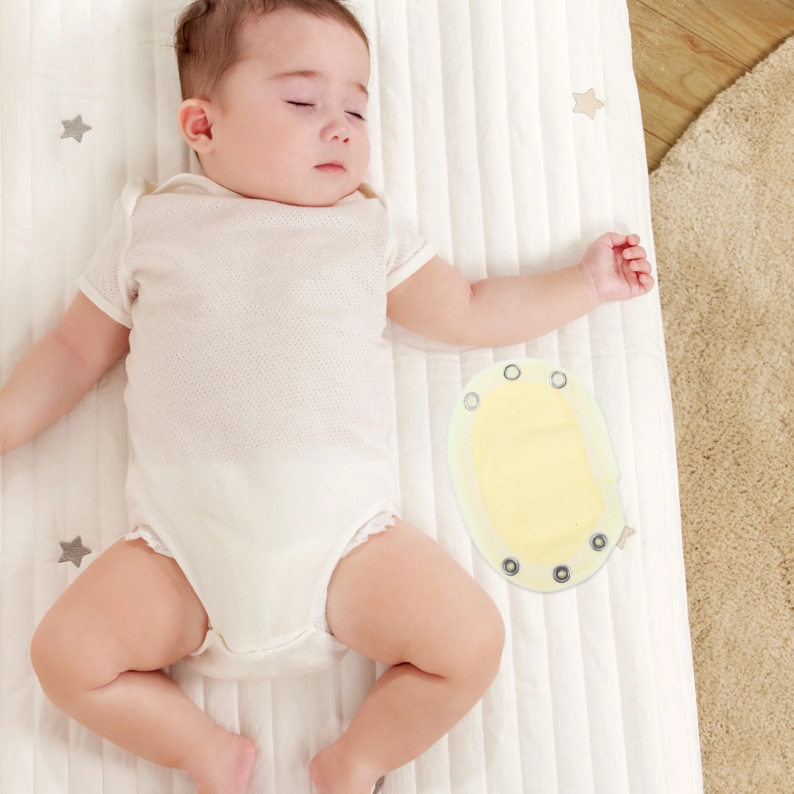 ชุดบอดี้สูทแบบยืดได้สำหรับเด็กทารก ชุดจั๊มสูทผ้าฝ้ายสีเหลือง ขยายฟิล์ม นุ่มสบายสำหรับเด็กชายและเด็กหญิง 0-3 ปี