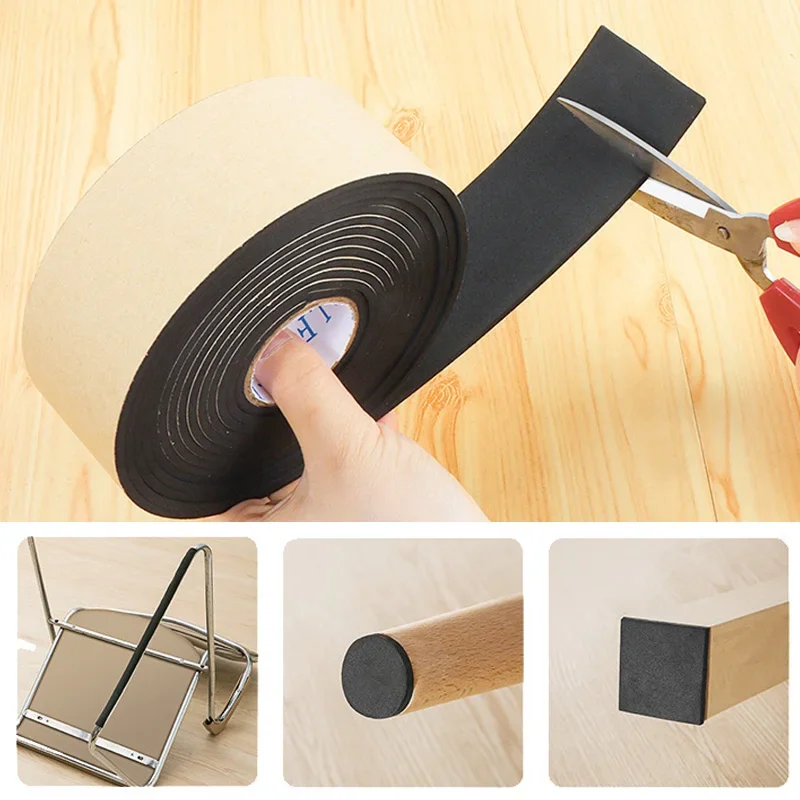 

2M 5M/Roll Self-Adhesive Felt Leg Pad Anti-slip Mat Floor Protector Wear-resisting Table Chair Leg Sticky Back Bumper