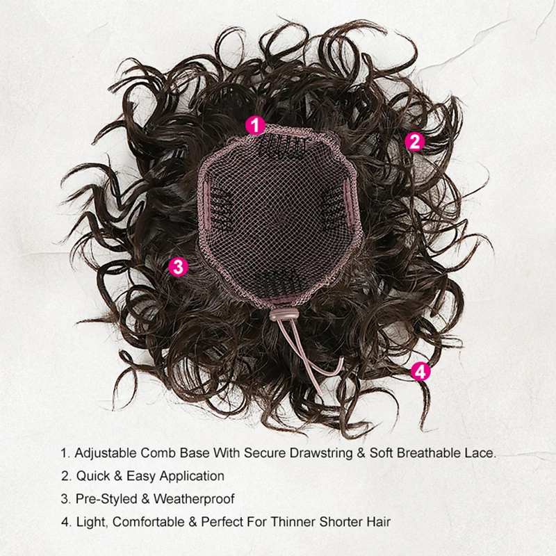 JULIANNA Kanekalon Synthetic Messy Curly Hair Bun Short Ponytail for Women Blonde Curly Bun Hair Extensions Heat Resistant