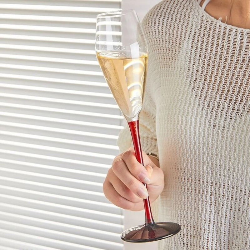 Champagne Glasses Set 2 Pcs Crystal Wine Glasses Tall Flute Bubble Cup Gift Box Elegant Design