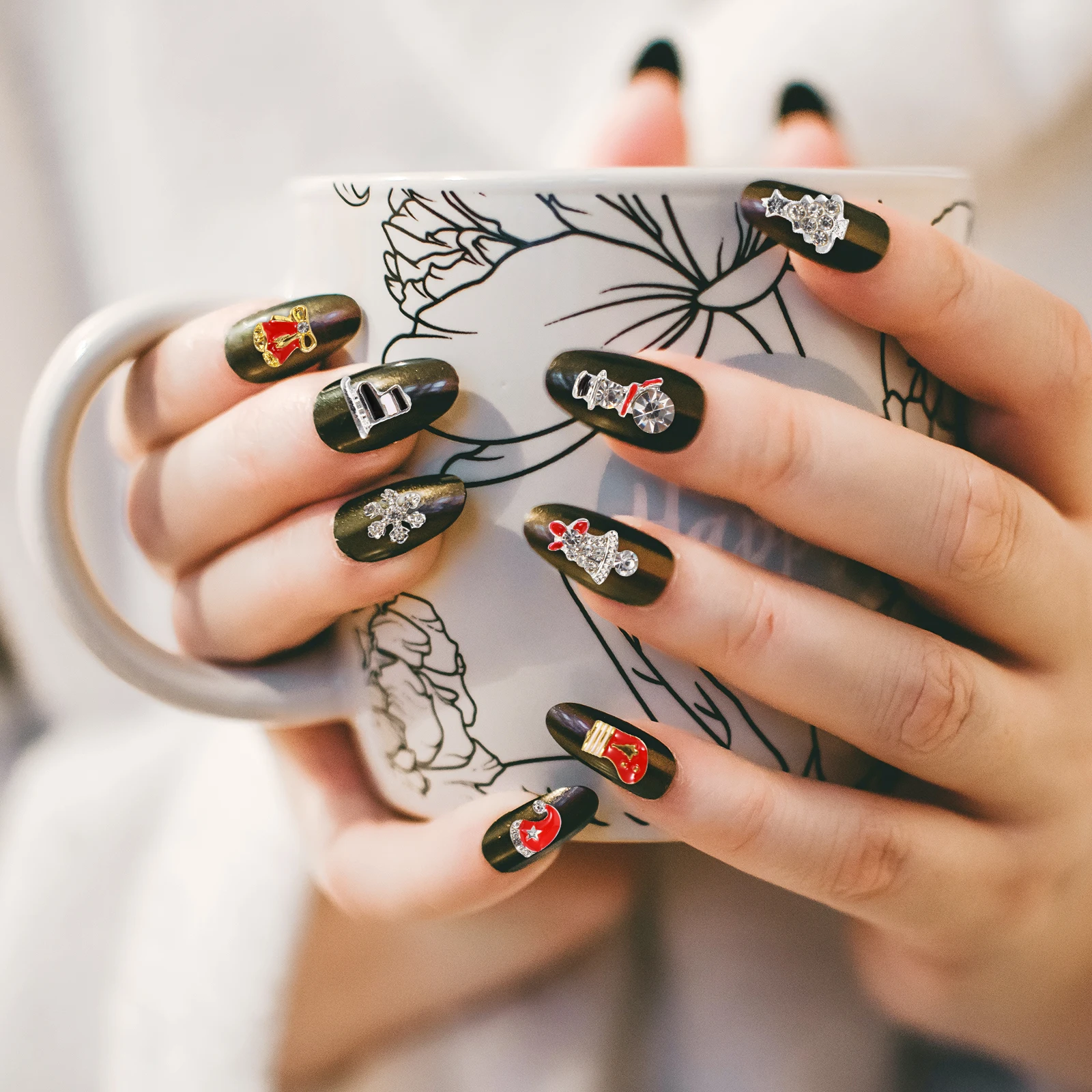 2 صناديق عيد الميلاد سبيكة مجوهرات أحجار الراين الملونة للأظافر الأحجار الكريمة عيد الميلاد الحلي بلينغ الديكور الكريستال #5