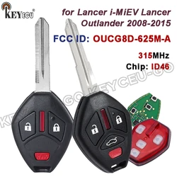 KEYECU 313.8MHz ID46 Chip OUCG8D-625M-A  for Mitsubishi Lancer 2007-2015 i-MiEV Lancer Outlander 2008-2015 Remote Car Key Fob