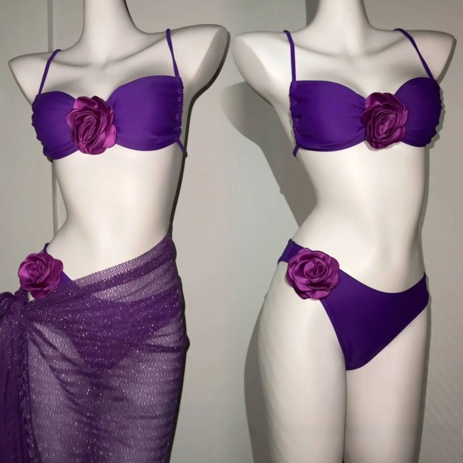 

Sexy Bikini Swimsuit Set Tee Pieces Long Dr Separate Design Hot Spring Vaion Women's Faionable Nylon Swimsuit