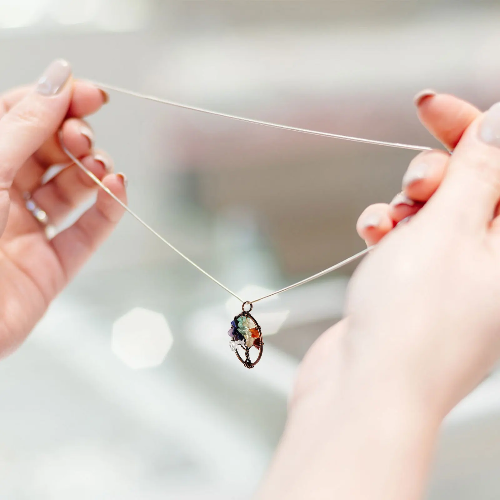 

8Pcs Tree of Life Charms for Jewelry Making Chakra Crystal Quartz Pendant Necklace Accessories Chakra Charms Tree of Life Charm