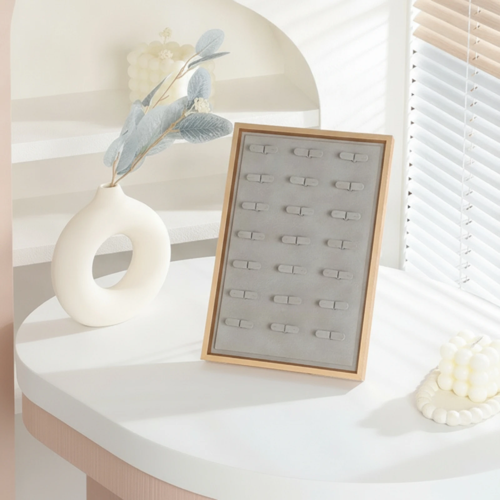 Jewelry Display Frame Rectangular Jewelry Tray with Stand Necklace Earring Bracelet Holder Modern Organizer Simple for Women