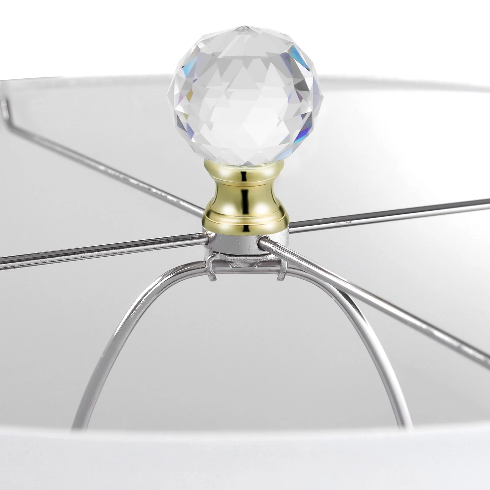 

2Pcs Gold Crystal Lamp Finials Screw on Decorative Lamp Harp Toppers Table Floor Desk Lamps Accessories Finials for Lamps