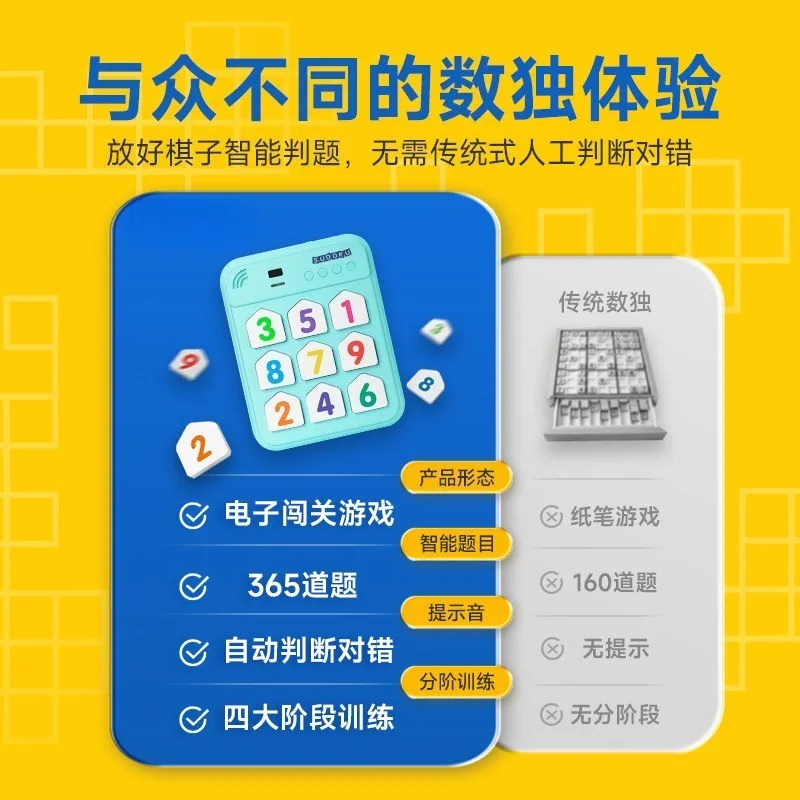 Math Intelligent Electronic Sudoku Chessboard Ladder Training Puzzle Learning Game Console