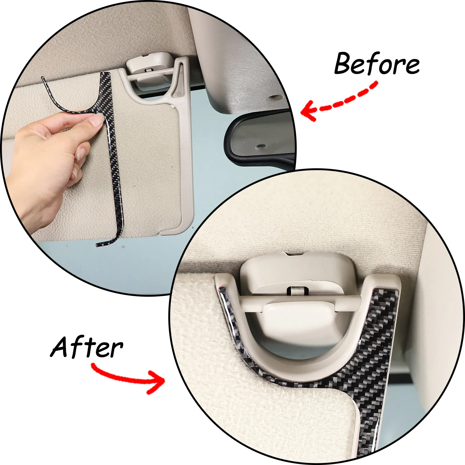 

For Hummer H2 2003-2007 Soft Carbon Fiber Car Sun Visor Panel Frame Sticker Car Interior Accessories