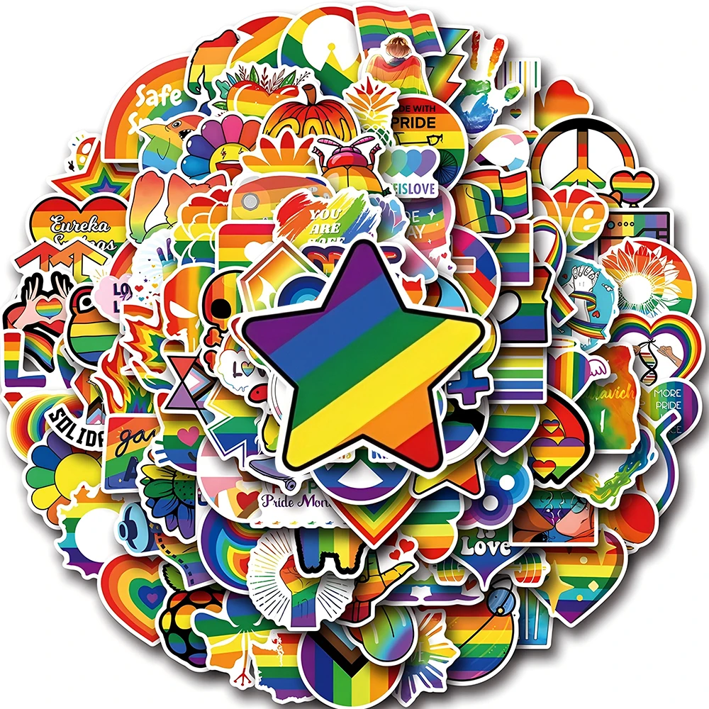 10/30/50/100 قطعة الكرتون قوس قزح فخر موكب ملصقات مضحك LGBT مثلي الجنس الكتابة على الجدران الشارات الأمتعة الهاتف الغيتار لاصقة تزيين لعبة