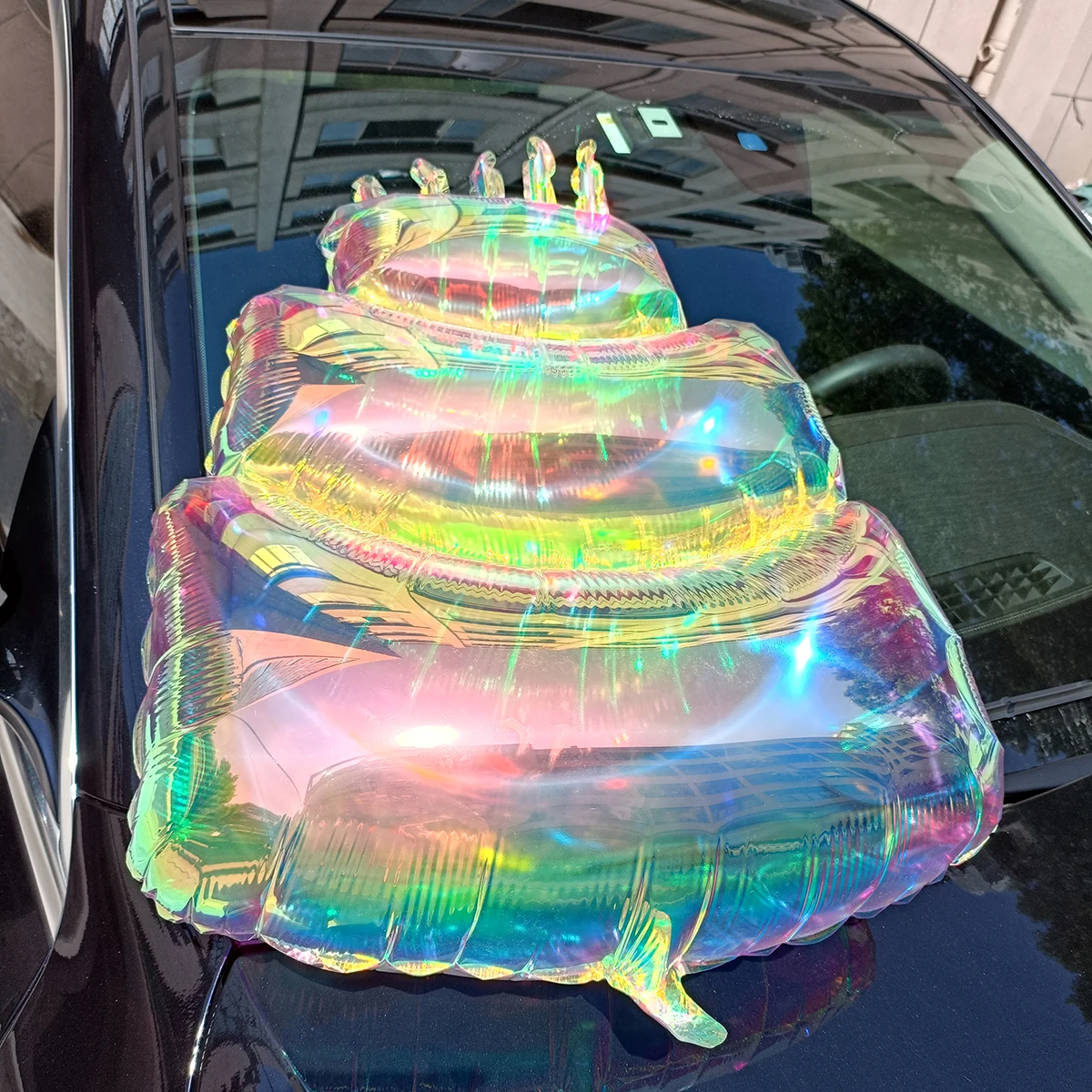 1-teilige bunte Kuchenballons, bunte transparente Aluminiumfolienballons für Geburtstagskuchen, Schieß-Requisiten für Geburtstagsfeiern – Detail 8