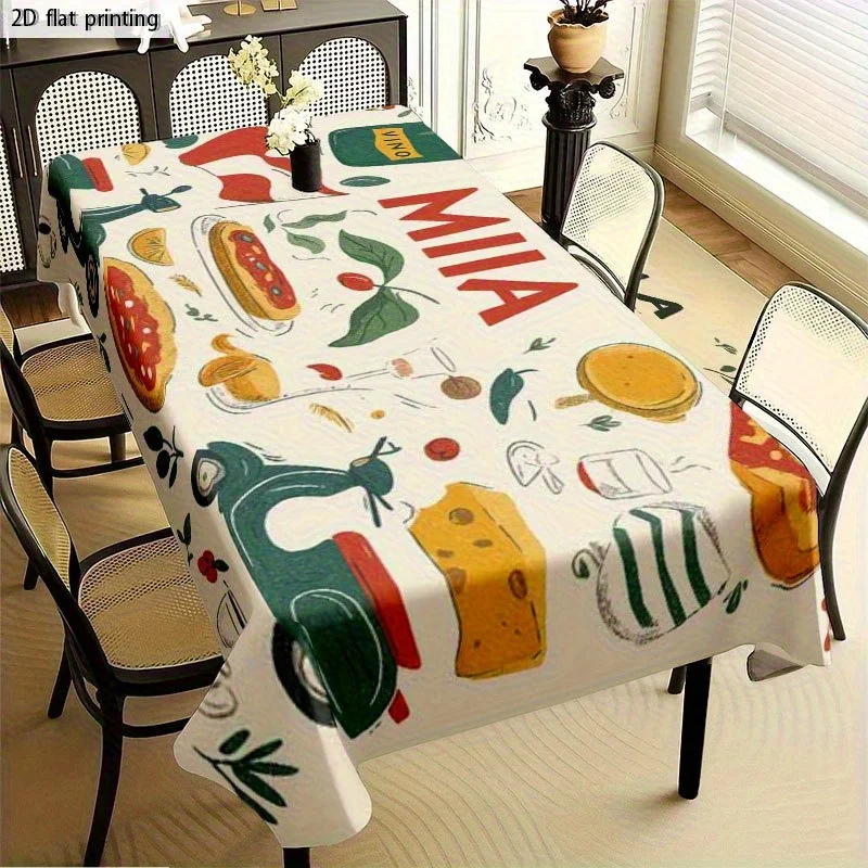 [JIT] 1pc Soft and fashionable 2D flat tablecloth, machine washable and easy to clean, with Italian style.zyc