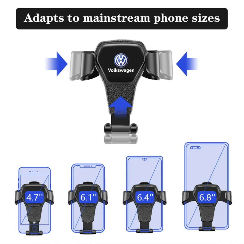 Gravity Car Mount GPS Mobile Phone Holder Vent Clip Installation For VW R Line GTI Atlas Jetta Touareg Variant Golf Polo Taos